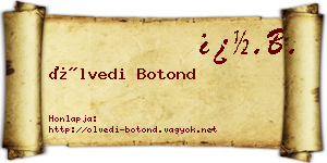 Ölvedi Botond névjegykártya